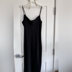 NWT Banana Republic Valley Midi Slip Dress Black Size L